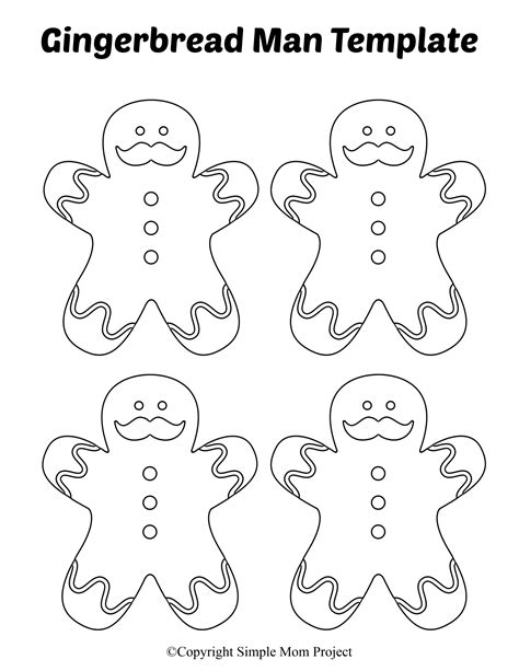 Gingerbread Man Template Printable Free